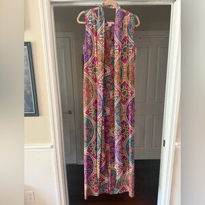 Calypso St. Barth Boho Silk Paisley Maxi Dress With Scarf